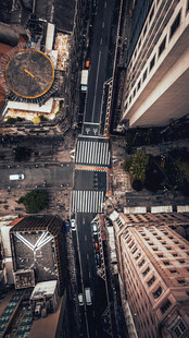 高空俯瞰城市街景