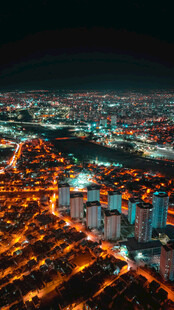高空俯瞰城市夜景