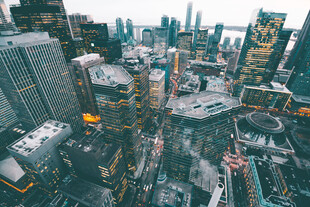 高空俯瞰都市CBD全景