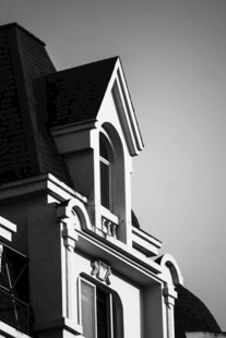 黑白欧式建筑局部