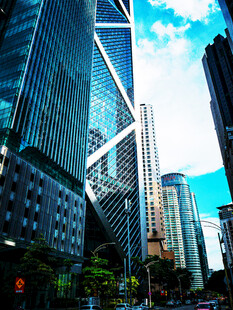 城市摩天大楼仰拍景观
