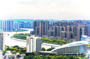 滨江城市建筑群景观