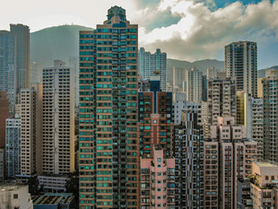 香港高密度城市高楼景观