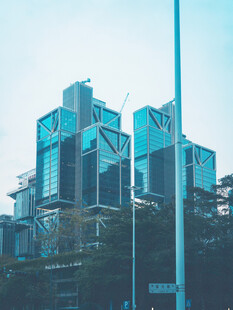 蓝调现代城市高楼