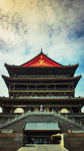 西安鼓楼古建风光