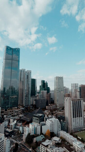 城市高空建筑群全景