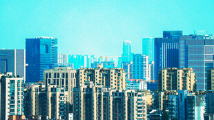 城市高层建筑群远景