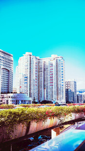 河畔城市高楼景观