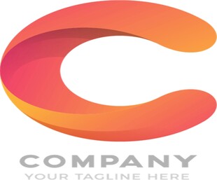 立体渐变C字母logo设计