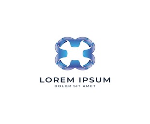 蓝色创意品牌logo设计