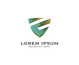 Z形盾牌金属logo设计