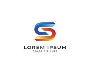 创意S字母渐变logo