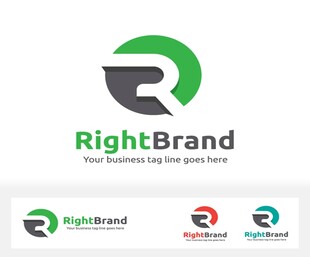 R字母品牌创意logo设计