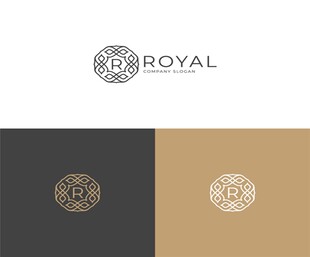 皇家轻奢R字母logo设计