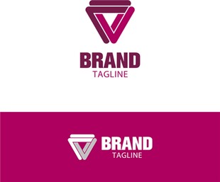 V形三角品牌logo模板