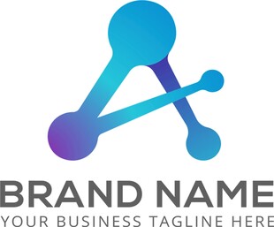渐变A字母科技logo