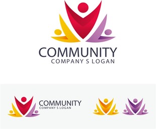 社区团队人形LOGO设计