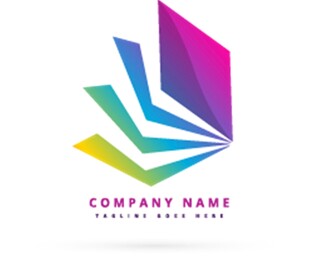 彩色阶梯箭头logo设计