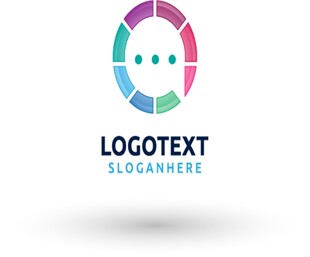 渐变环形对话LOGO设计