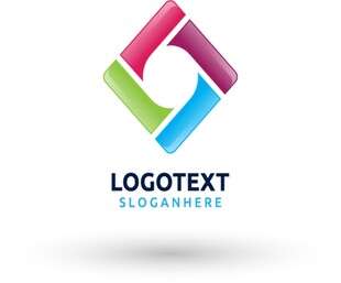 彩色菱形创意logo模板