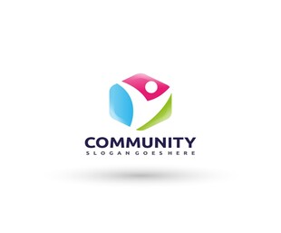 社区创意立体logo