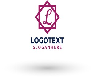L字母几何星型logo