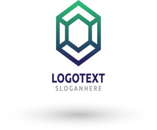 六边形科技线条logo设计