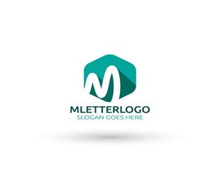 M字母立体logo设计
