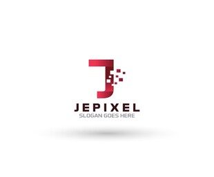 J字母像素创意logo
