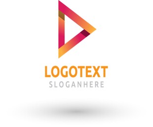 渐变播放三角logo设计