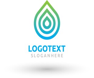 渐变水滴线条logo模板