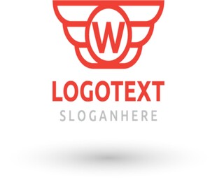 W字母翅膀创意logo