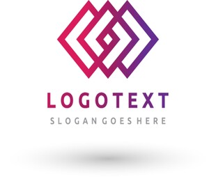渐变叠层菱形logo设计