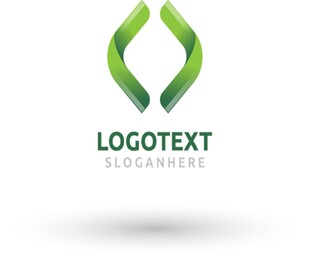 绿色简约立体logo设计