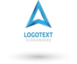 蓝色立体A字母logo