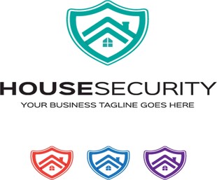 房屋安防盾牌LOGO模板