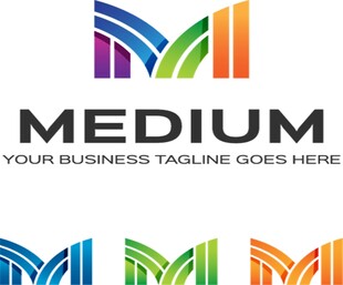 彩色M字母商务logo设计