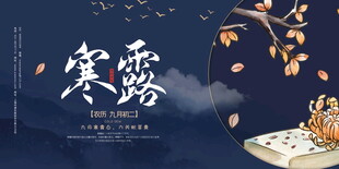 寒露节气国风海报