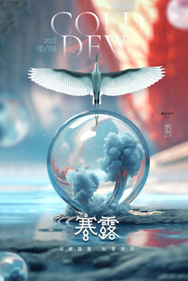 寒露节气创意海报
