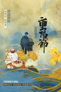 国潮风重阳节海报