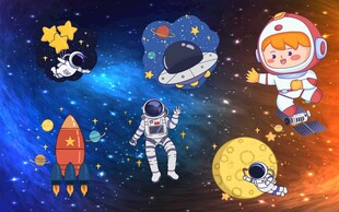 可爱卡通太空元素合集