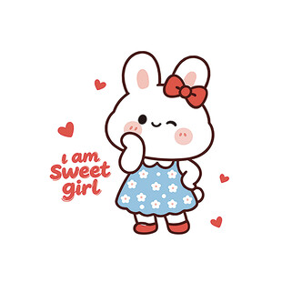 可爱甜妹小兔子插画