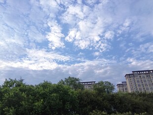 蓝天白云城市户外风光