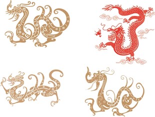 传统中式龙纹纹样合集