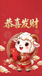 羊年恭喜发财新春贺图