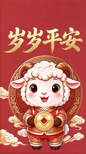 岁岁平安萌羊新春贺图