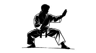 武术马步人物剪影