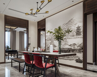 新中式雅致餐厅空间
