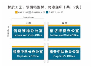 双面铝型材科室牌