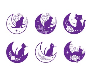 月夜猫咪图标